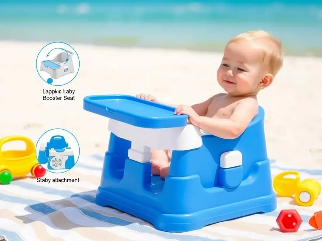 hiccapop OmniBoost Travel Booster Seat for beach and outdoor use