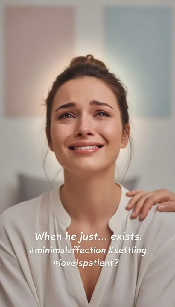 Woman looking grateful for small gesture of affection, representing how women starved of affection may settle for minimal connection