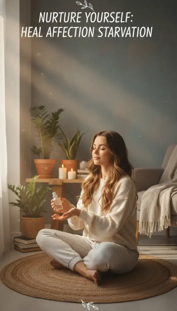 Woman practicing self-care, representing healthy solutions for women starved of affection