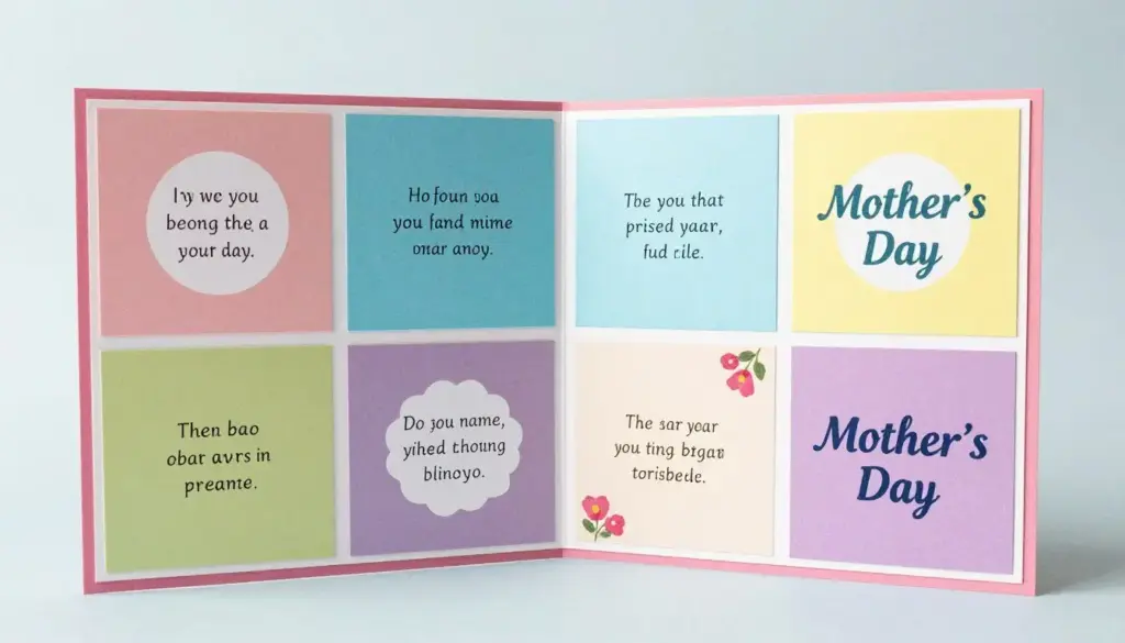 Accordion-style folded card that expands to reveal multiple panels with messages