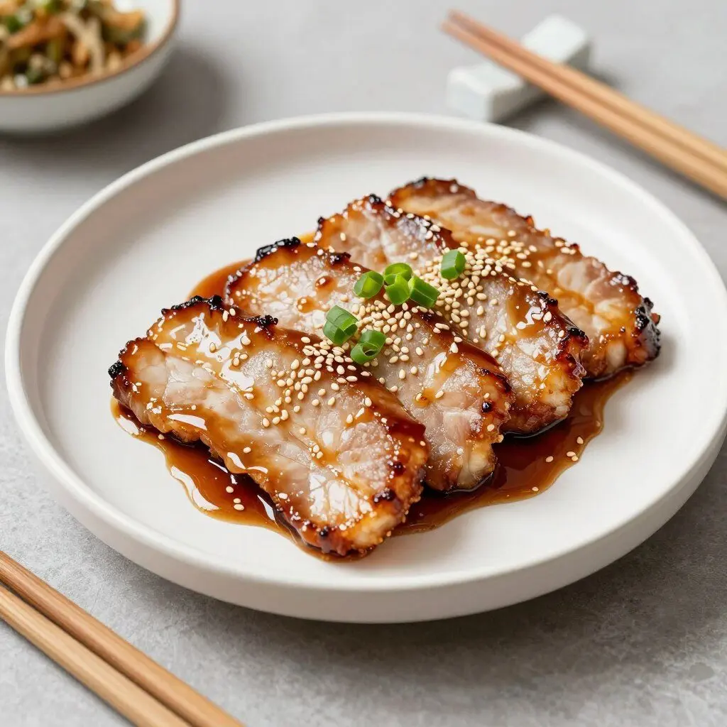 Asian-inspired pork chops with ginger and soy glaze
