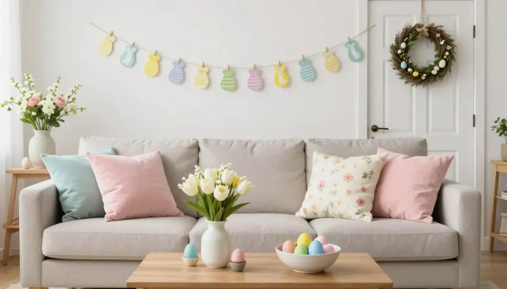 Beautifully decorated home interior for Easter
