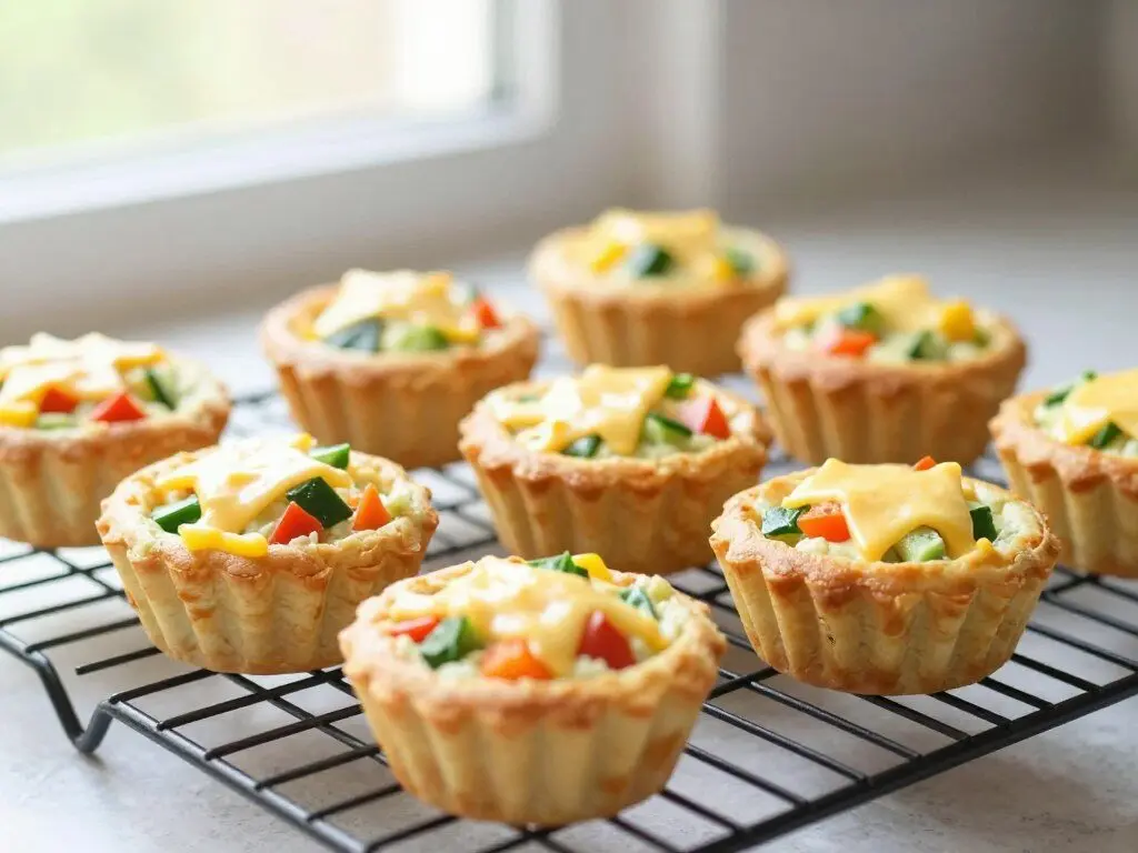 Breakfast egg muffins cooling on wire rack for freezer meal prep