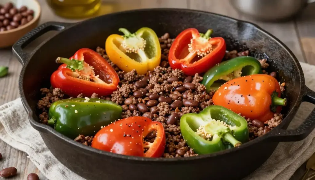 Budget-friendly beef and bean skillet