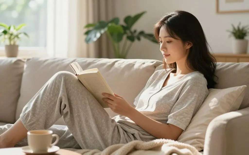 Busy mom relaxing and enjoying quiet time on Mother's Day