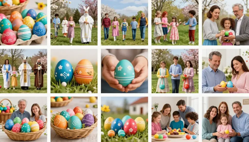 Collage of Easter celebrations from different countries