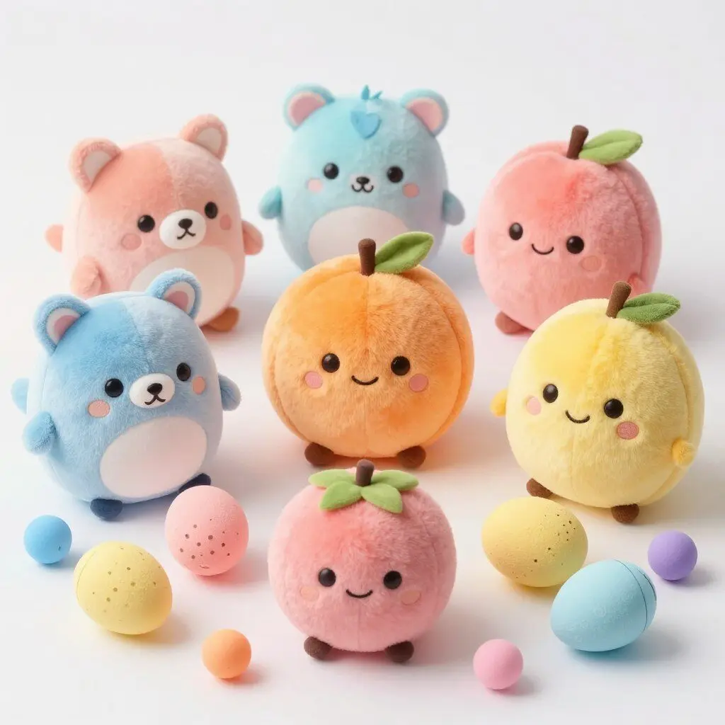 Colorful squishy toys and stress balls perfect for Easter egg stuffing