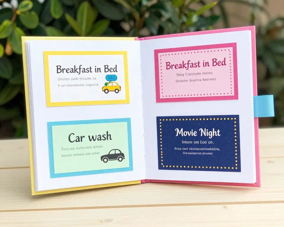 Coupon book for mom with handmade certificates