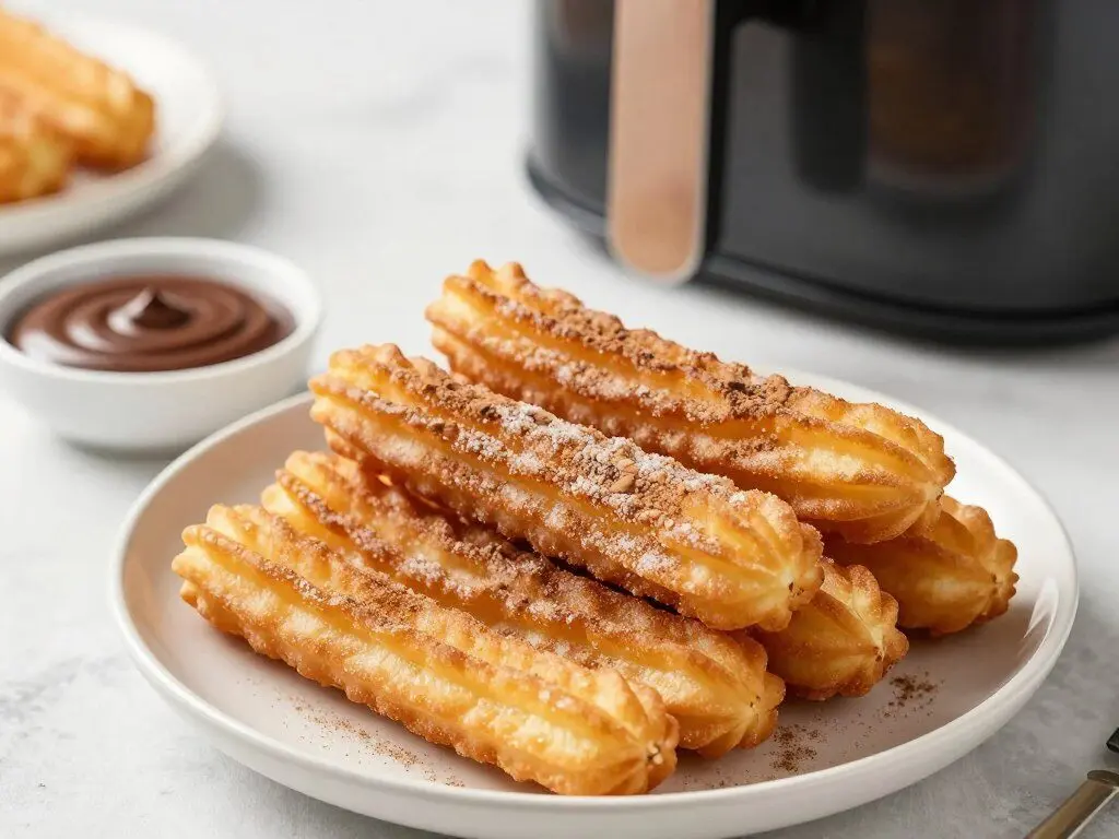 Crispy air fryer churros with cinnamon sugar