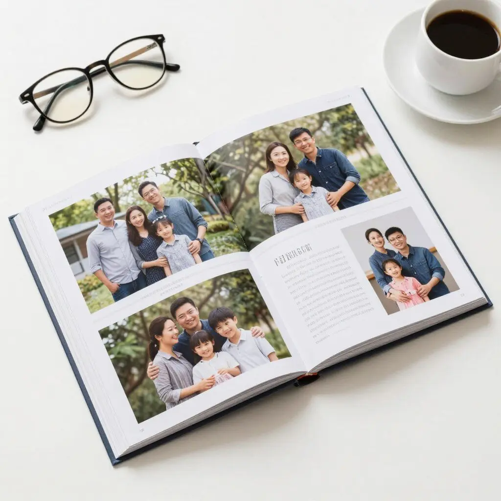 Custom family photo book for Mother's Day gift