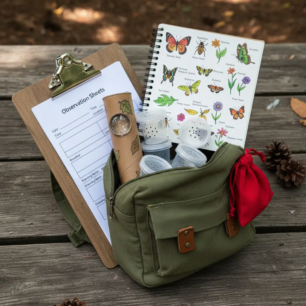 DIY nature exploration kit with tools