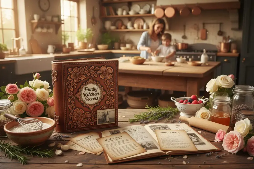 DIY recipe book with family recipes for mother