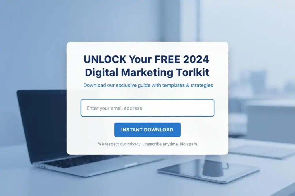 Email signup form example for Pinterest traffic