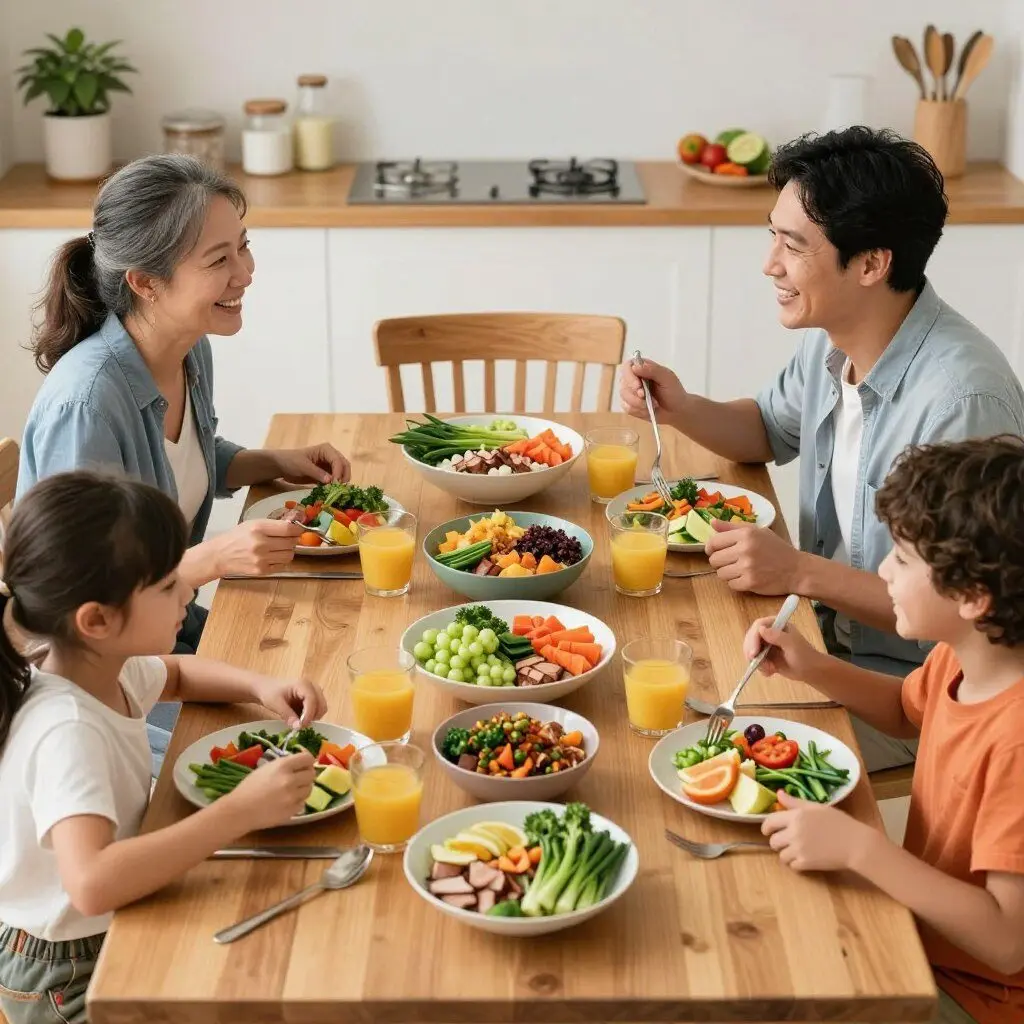 Family enjoying a meal prepared from the Weekly Meal Plan 2026 Family enjoying a meal prepared from the Weekly Meal Plan 2026