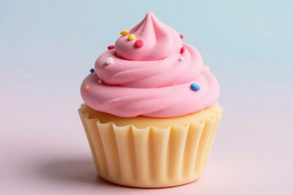 Finished foam sheet cupcake squishy with puffy paint decoration