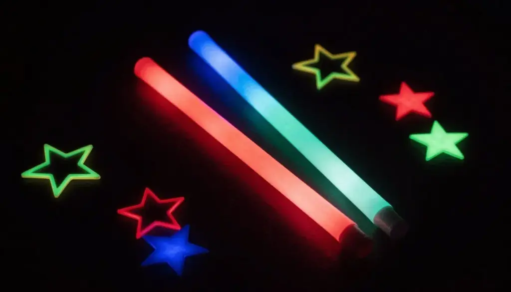 Glow sticks and glow-in-the-dark stars for nighttime Easter hunts