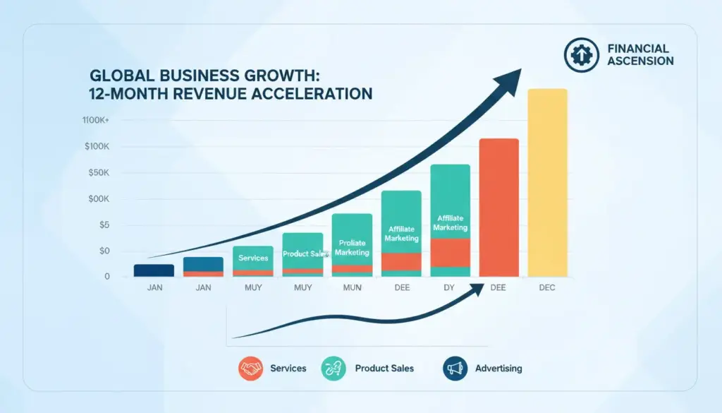 Growth chart showing Pinterest income progression