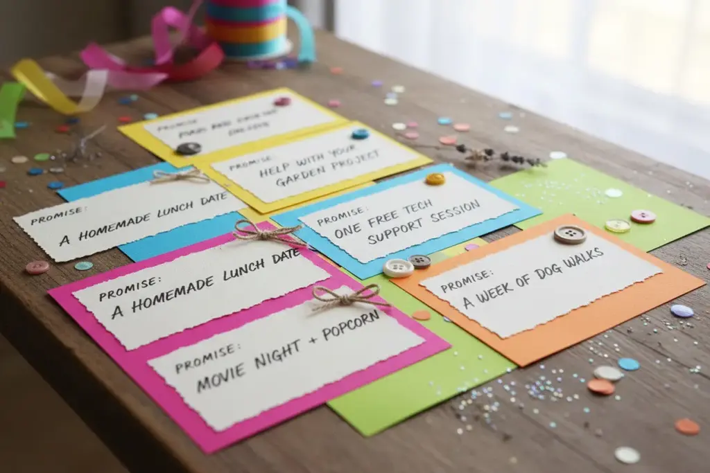 Handwritten promise cards for mom