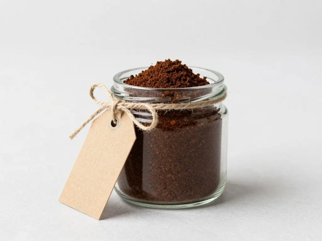 Homemade coffee scrub in small jar
