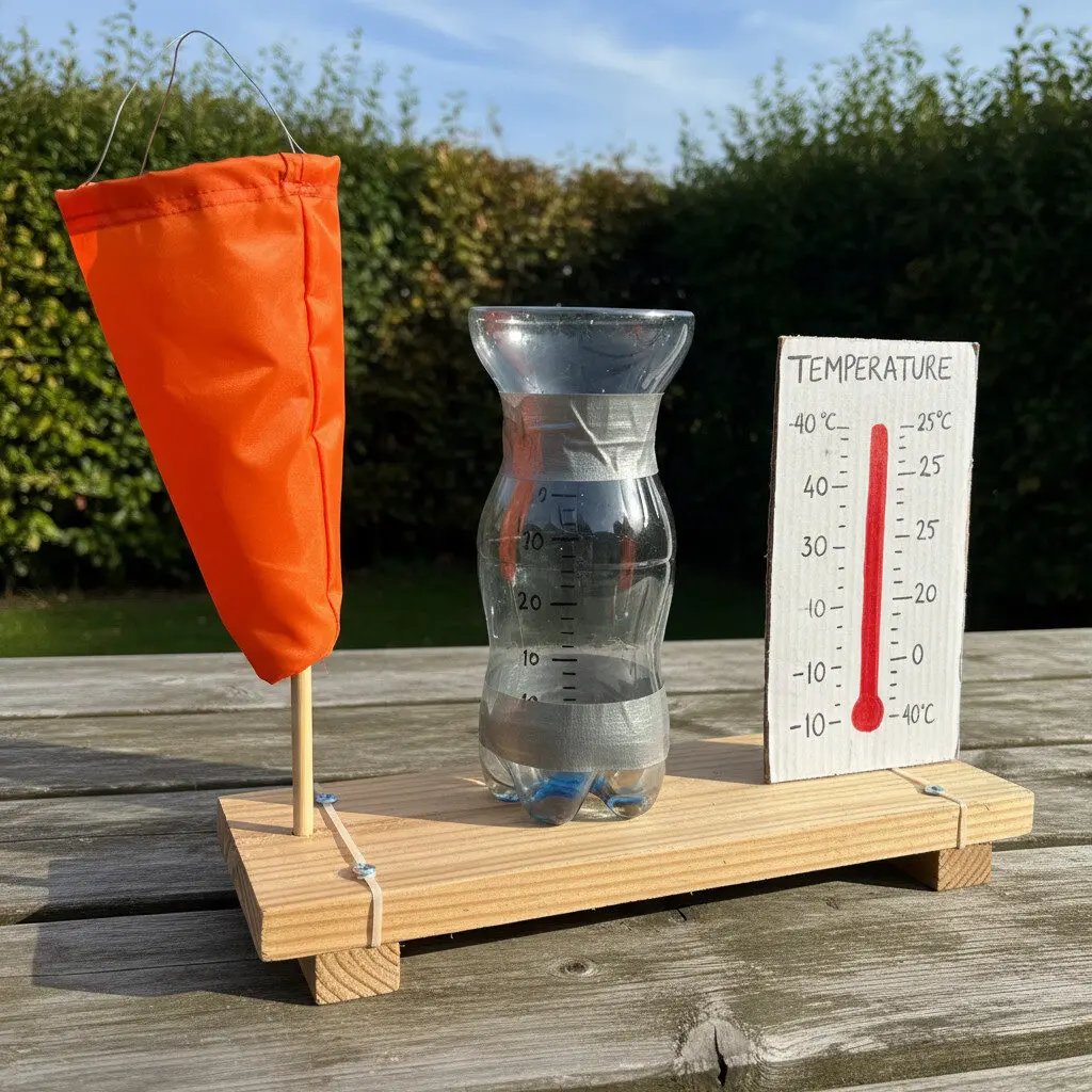Homemade weather station with simple measuring tools