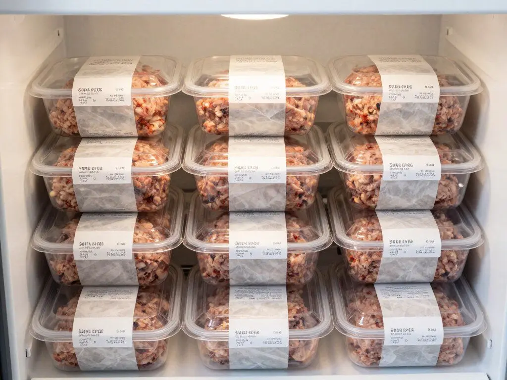 Mini meatloaves wrapped for freezer