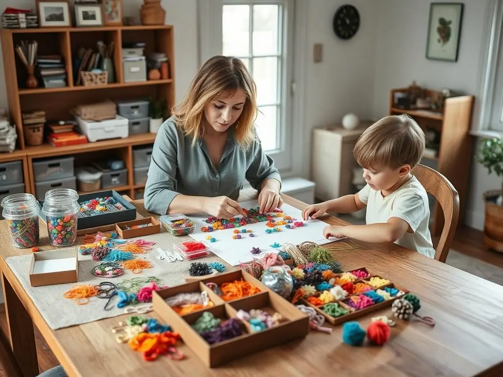 Mother creating handmade items for Etsy shop Mother creating handmade items for Etsy shop
