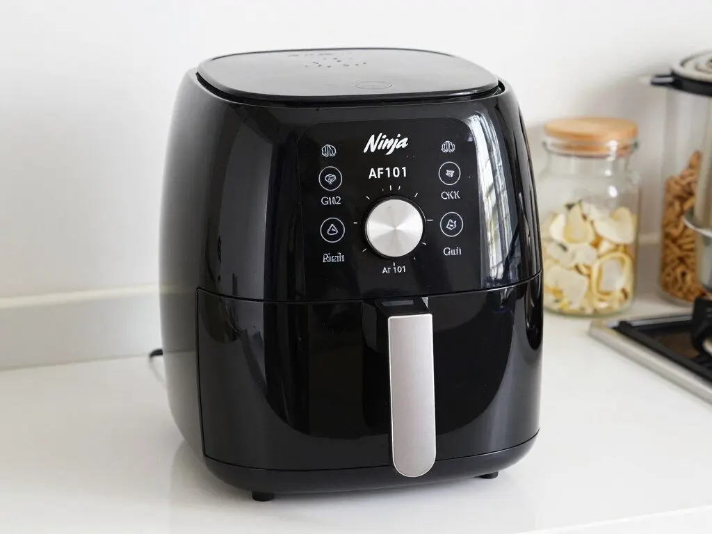 Ninja AF101 Air Fryer showing compact size and control panel