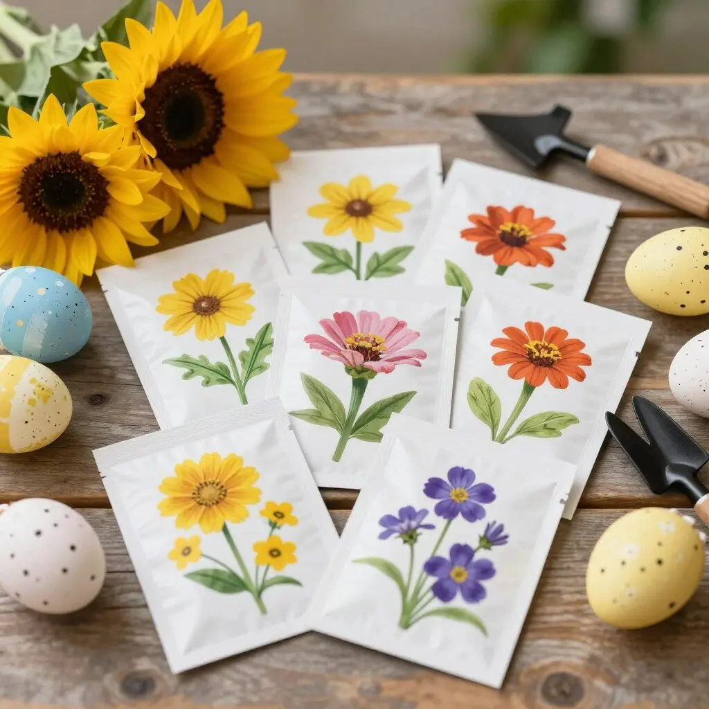 Packets of flower seeds perfect for spring planting activities