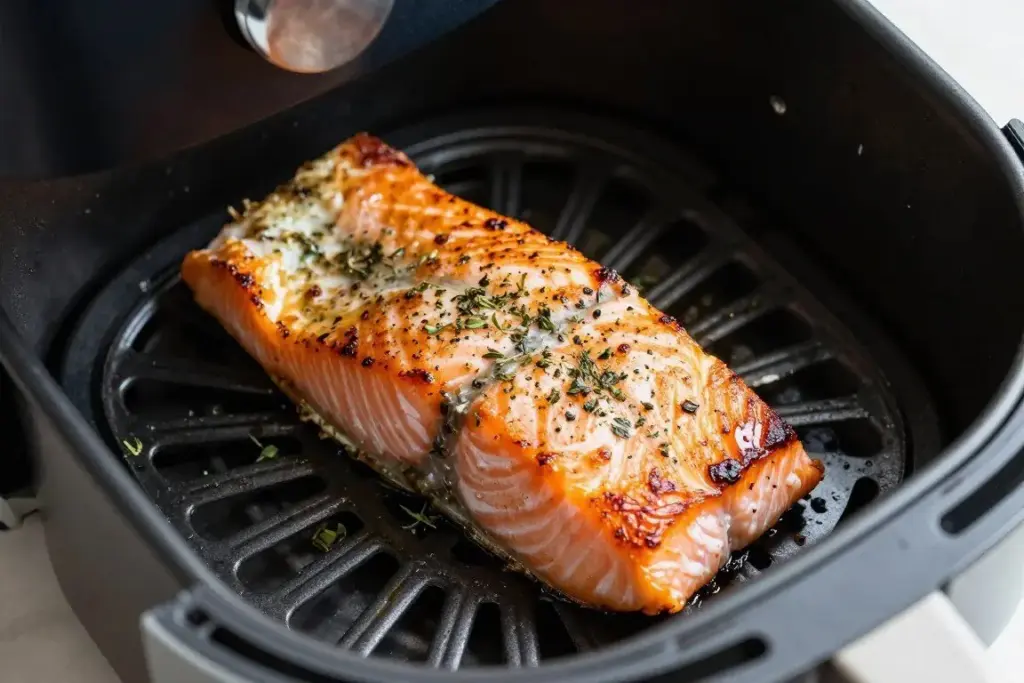 Perfectly cooked salmon from frozen in air fryer