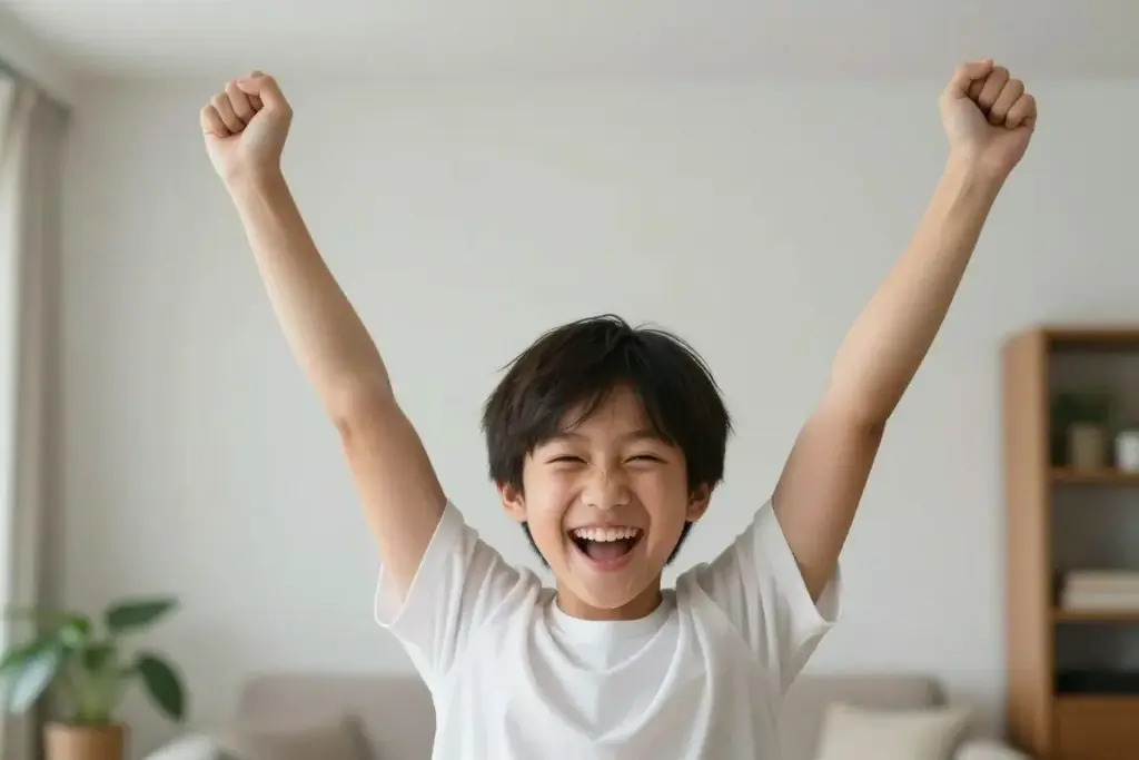 Person celebrating a small personal victory