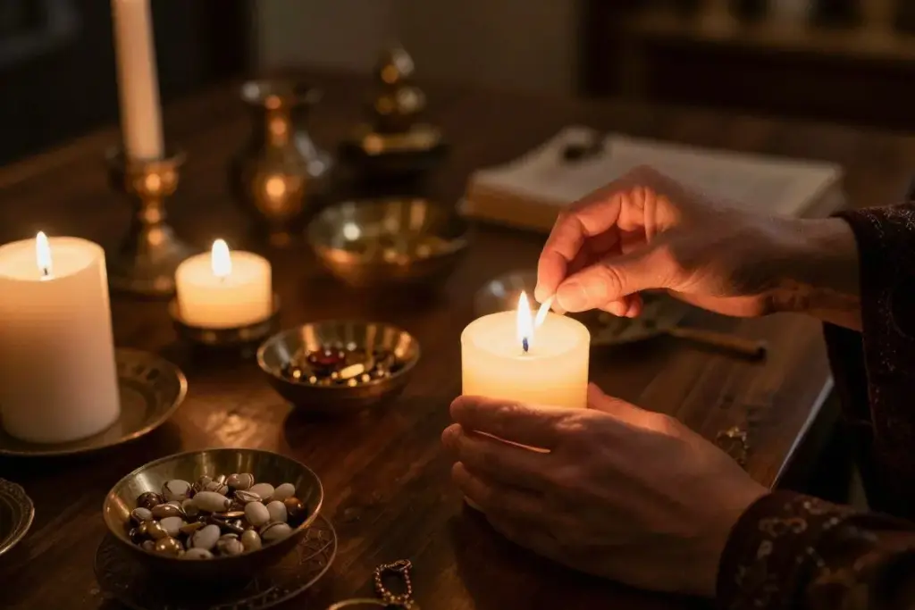 Person creating meaningful rituals