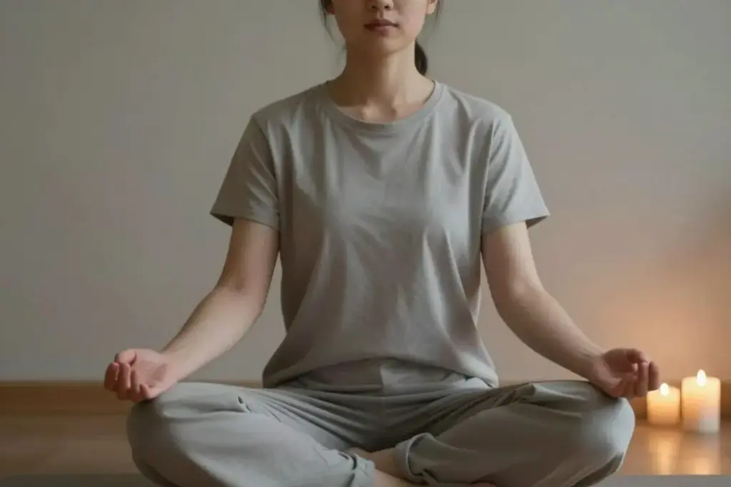 Person engaged in meditation practice