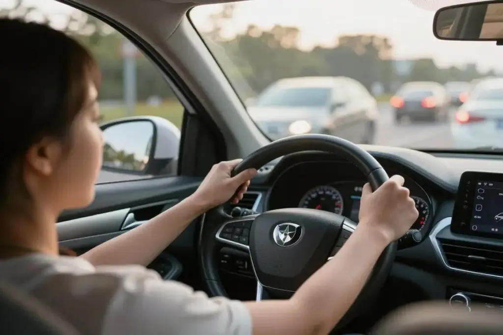 Person practicing patience while driving as Lent sacrifice