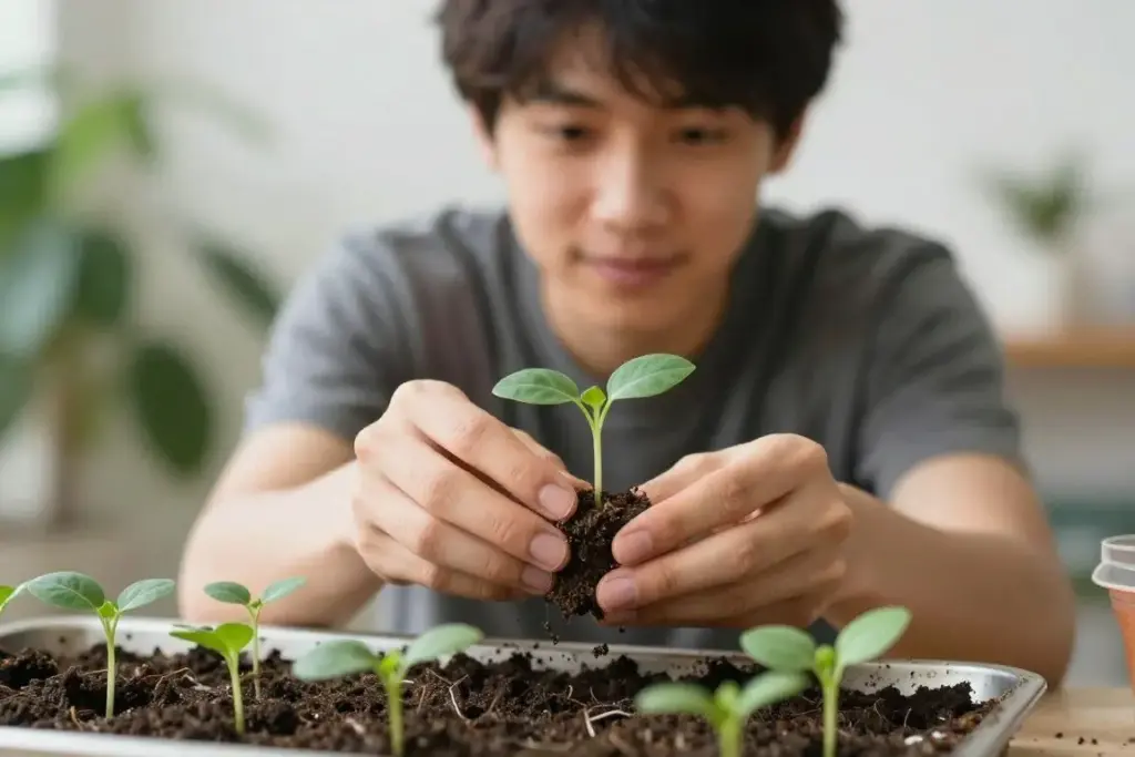 Person practicing patience with their growth process