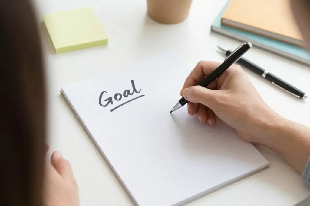 Person setting meaningful personal goals