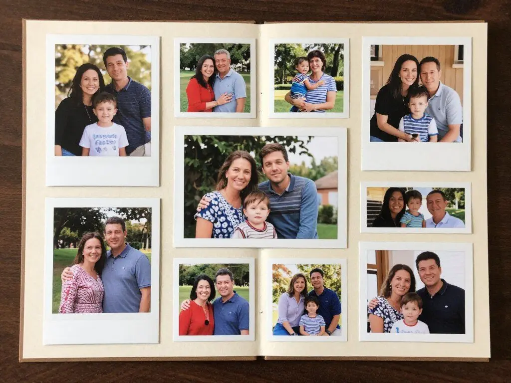 Photo collage of memories with mom