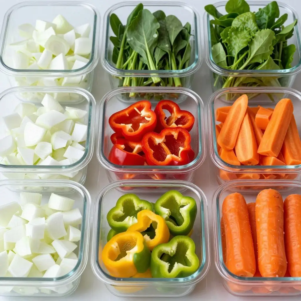 Prepped vegetables for Weekly Meal Plan 2026 Prepped vegetables for Weekly Meal Plan 2026