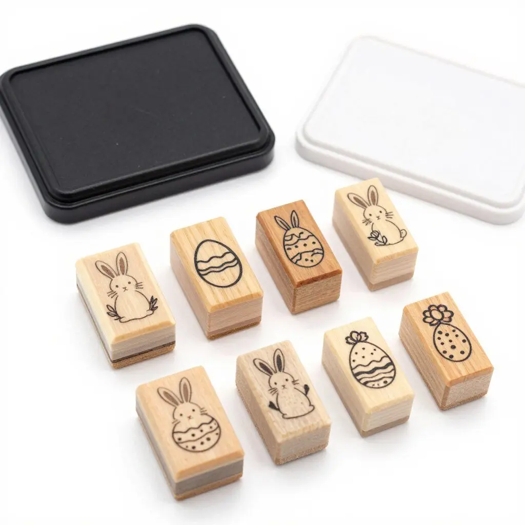 Set of mini rubber stamps with Easter designs