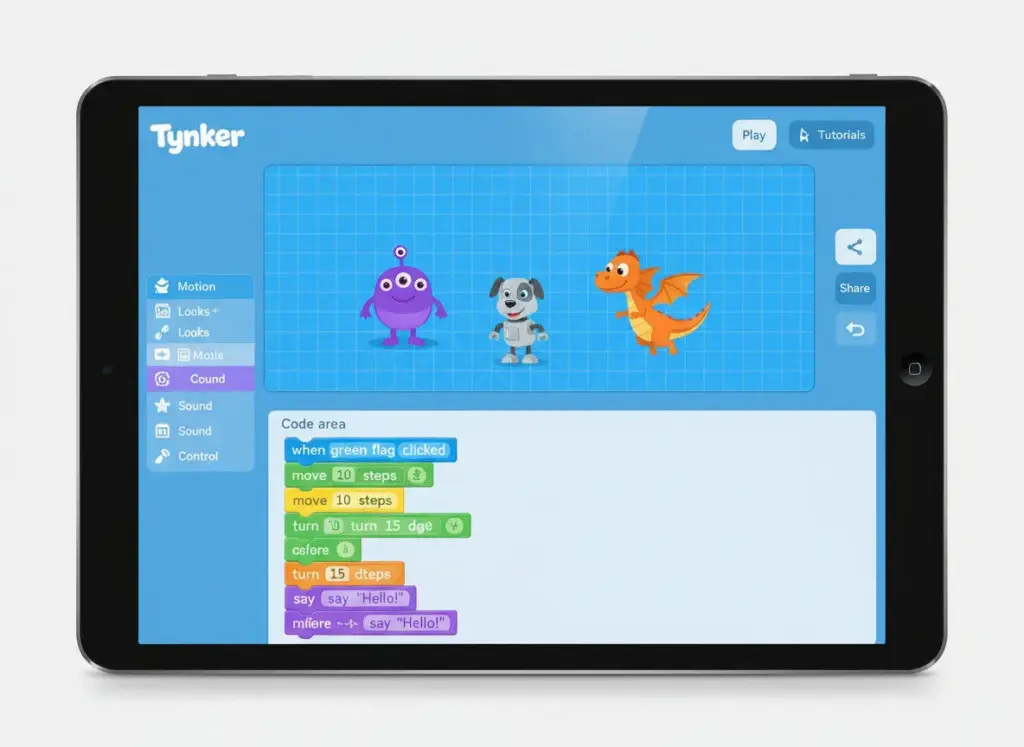Tynker coding platform with game creation tools