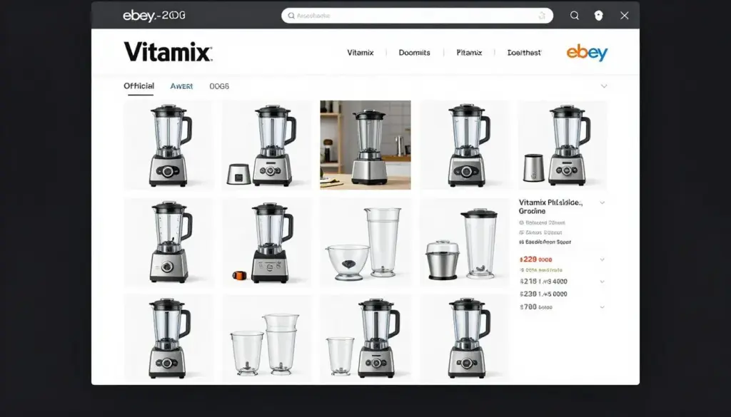 Vitamix's official eBay store featuring blenders and accessories