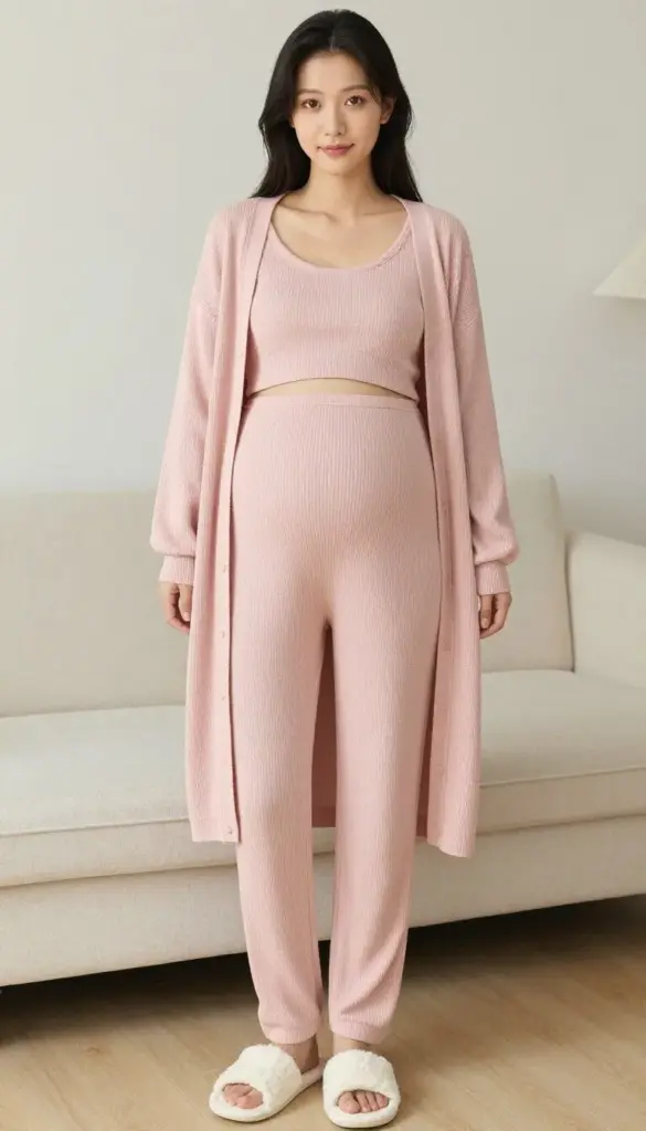 casual maternity outfits three-piece lounge set pregnancy loungewear casual maternity outfits three-piece lounge set pregnancy loungewear