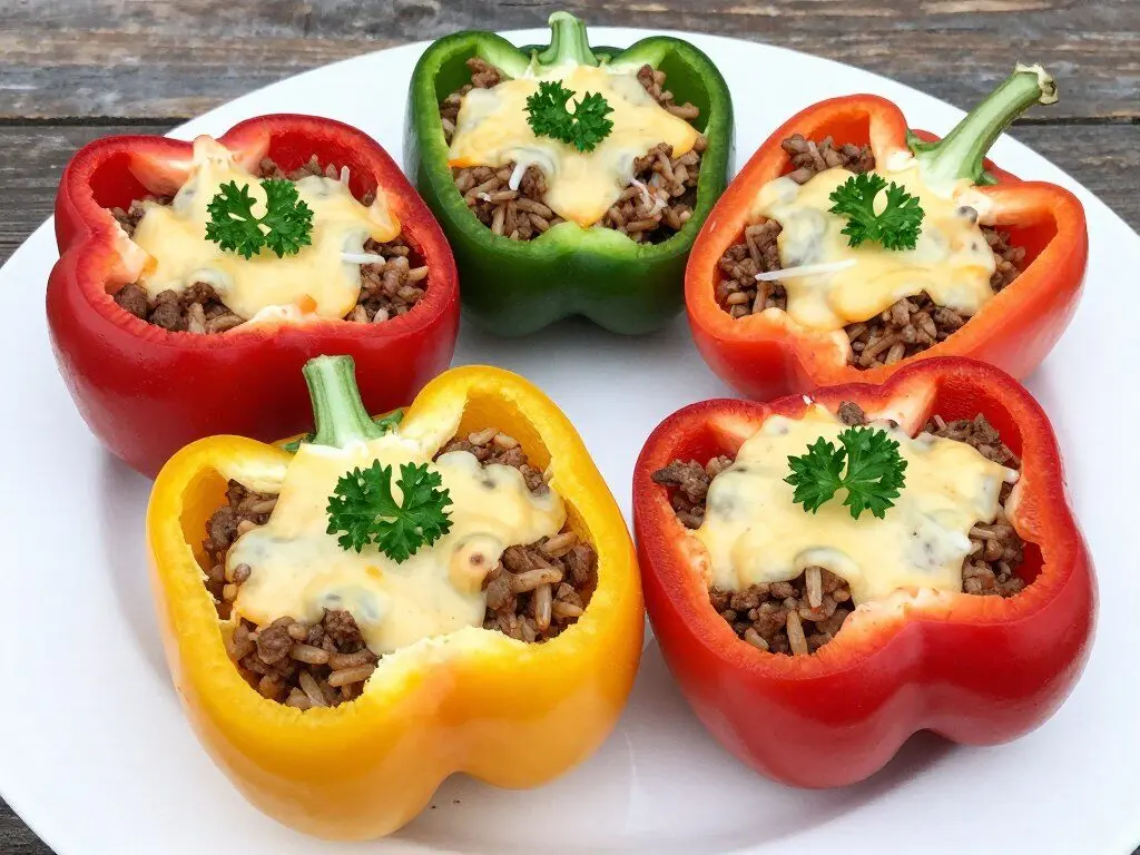 colorful stuffed bell peppers from air fryer colorful stuffed bell peppers from air fryer