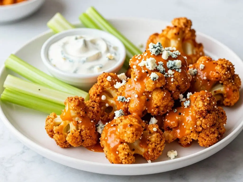 spicy buffalo cauliflower bites from air fryer spicy buffalo cauliflower bites from air fryer