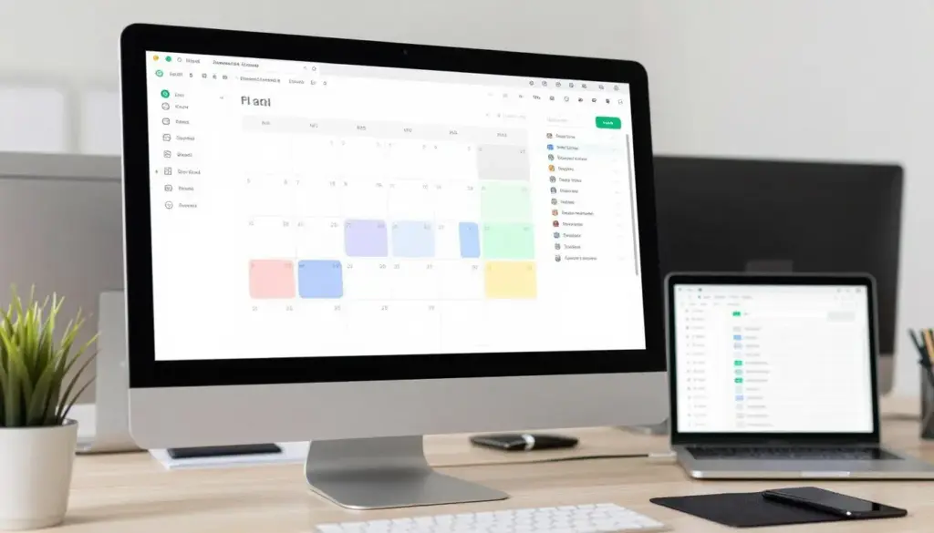 virtual assistant managing emails and calendar on computer screen