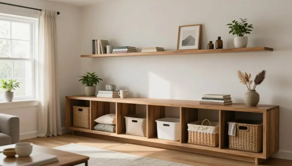 Calm tidy home at the end of a cleaning week