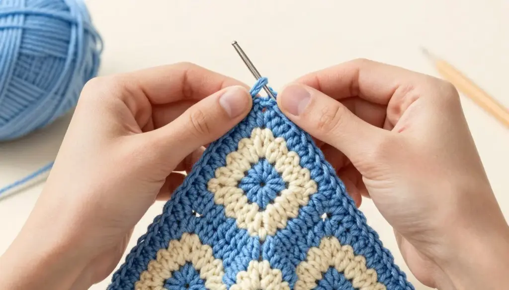 Changing yarn colors during a single crochet row