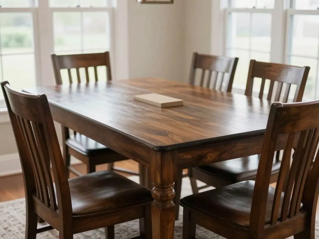 Clean dining table ready for a family meal