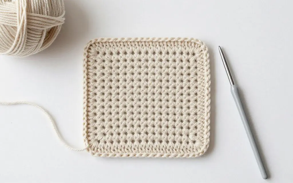 Even single crochet rows showing consistent beginner tension