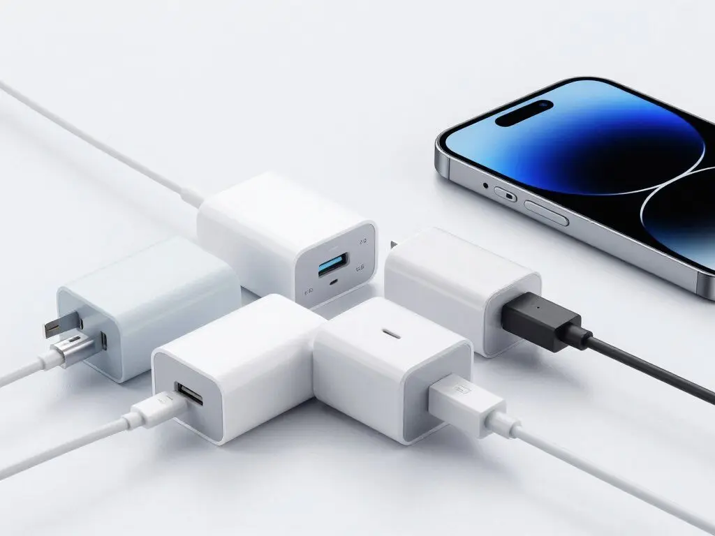 Multi-port USB travel charger with devices