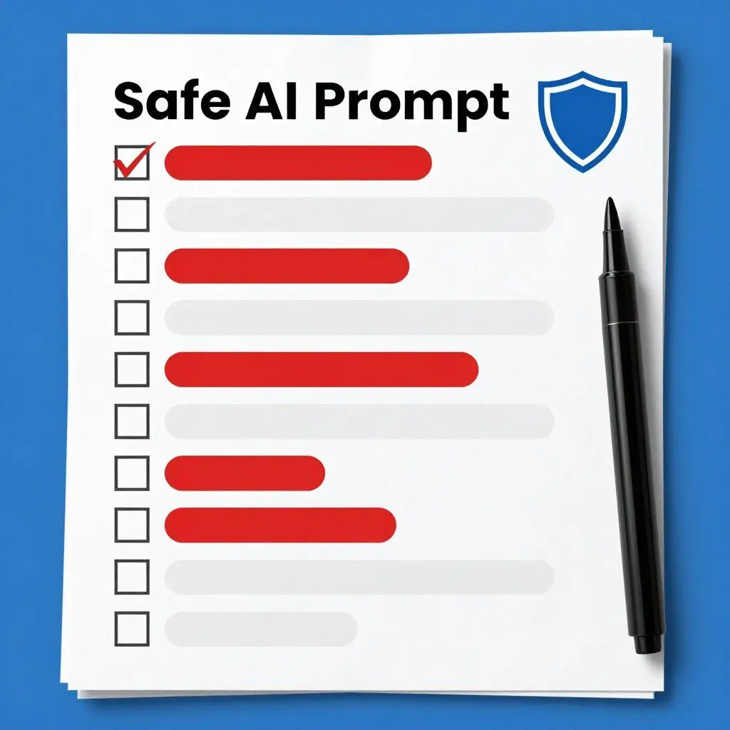 Redaction checklist for safe ChatGPT prompts